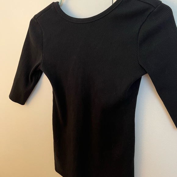 J BRAND black ribbed tee with open back - Picture 5 of 6